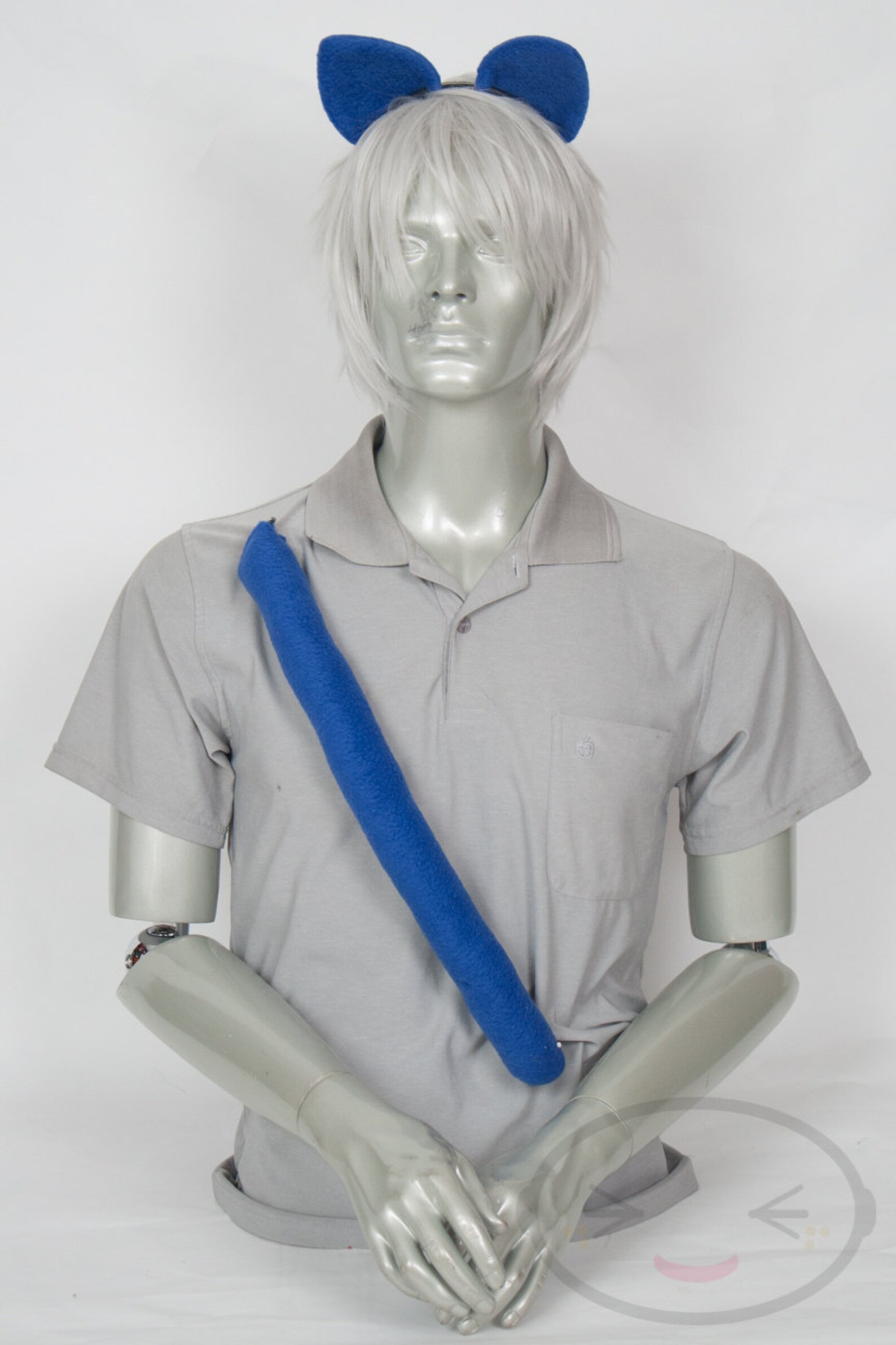 Royal Blue Cat Tail and Ear Set Cosplay Accessories Costume Etsy