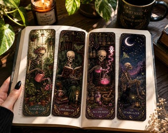Skeleton Bookmark Set | Gothic & Witchy for Readers