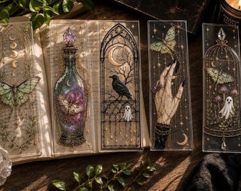 Luna Moth Bookmark, Transparent Acrylic Stained Glass Design for Book Lovers