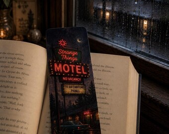 Motel Bookmark, Retro Neon Roadside Art | 2 x 6 Inch Gloss Finish