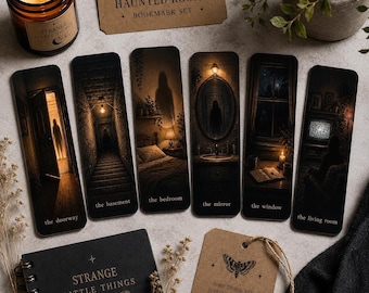 Haunted Bookmarks Set | Ghostly Reading Accessories with Designs