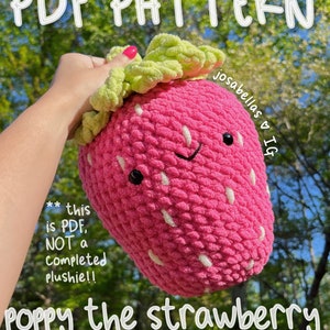 PDF Poppy the Strawberry PATTERN Jumbo Berry Josabella's Crochet Shop Instant Download image 2