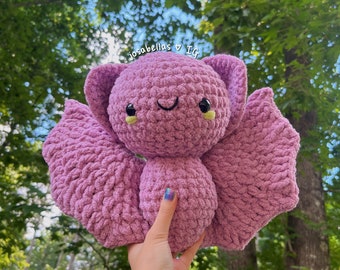 SPARKLY limited edition kawaii spooky purple bat amigurumi