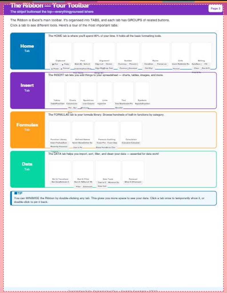 Spreadsheet Interface Questions Excel Interface Cheat Sheet PDF | Beginner Excel Guide | Spreadsheet ...