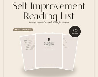 Self Improvement Reading List for Women | Personal Growth Books, Reading Tracker (Printable PDF)
