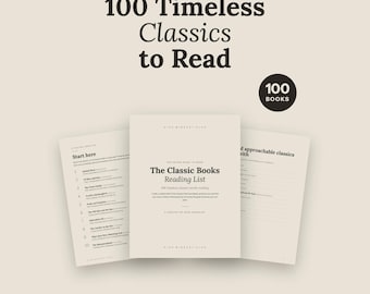 Classic Books Reading List | 100 Must Read Classics to Read | Classic Literature TBR Book Checklist | Reading Challenge Printable PDF
