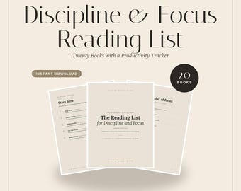 Discipline and Focus Reading List | 20 Books, Productivity Tracker (PDF)