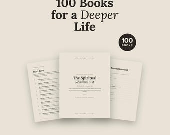 Spiritual Reading List | 100 Books for a Deeper Life | Christian Faith Spiritual Growth Book Checklist | Printable PDF