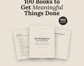Reading List for Productivity | 100 Books to Get Meaningful Things Done | Focus Habits Time Management Book Checklist | Printable PDF