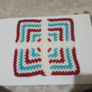 Hand-Knitted Cotton Loofah, Geometric Pattern Bath Sponge, Boho Body Scrubber