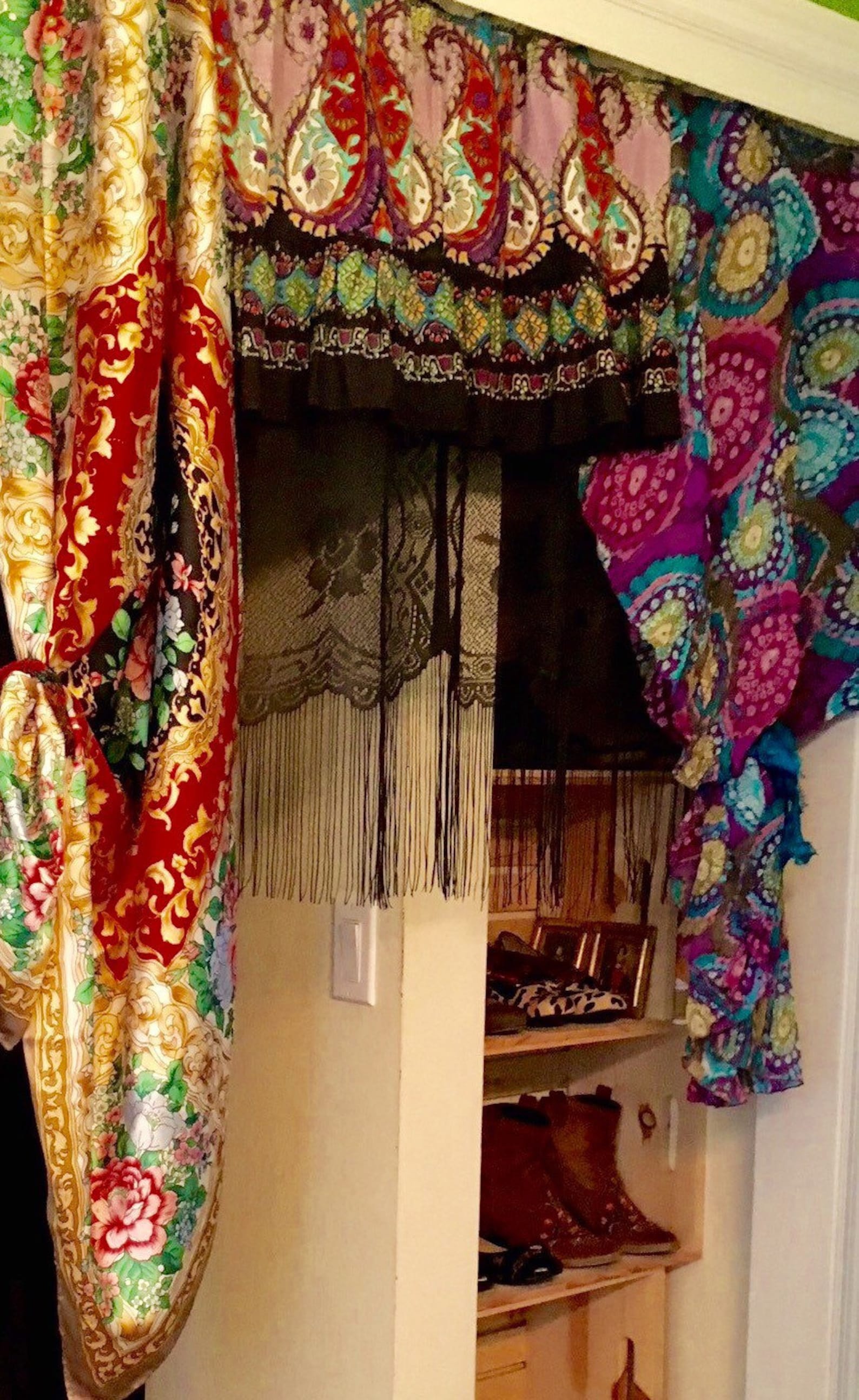 Up cycled Bohemian Valance Gypsy Boho Window Valance Apartment Etsy