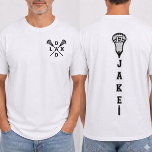 Personalized Lacrosse Shirt, Custom Name Number Dad Two-Sided Tee