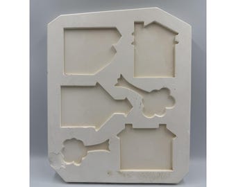 Vintage 1986 Duncan Mold DM-391 Ceramic Slip Open Pour Village Appliques