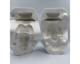 VTG 1987 Clay Magic J481 Ceramic Casting Slip Mold Amish Boy 9.5"x6"x5"