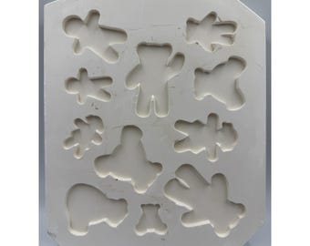 Vintage 1986 Duncan Mold DM-932 Ceramic Slip Open Pour Bears Appliques