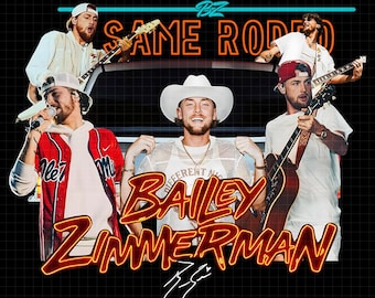 Bailey Zimmerman Different Night Same Rodeo Tour Fan Art PNG (Descarga digital)