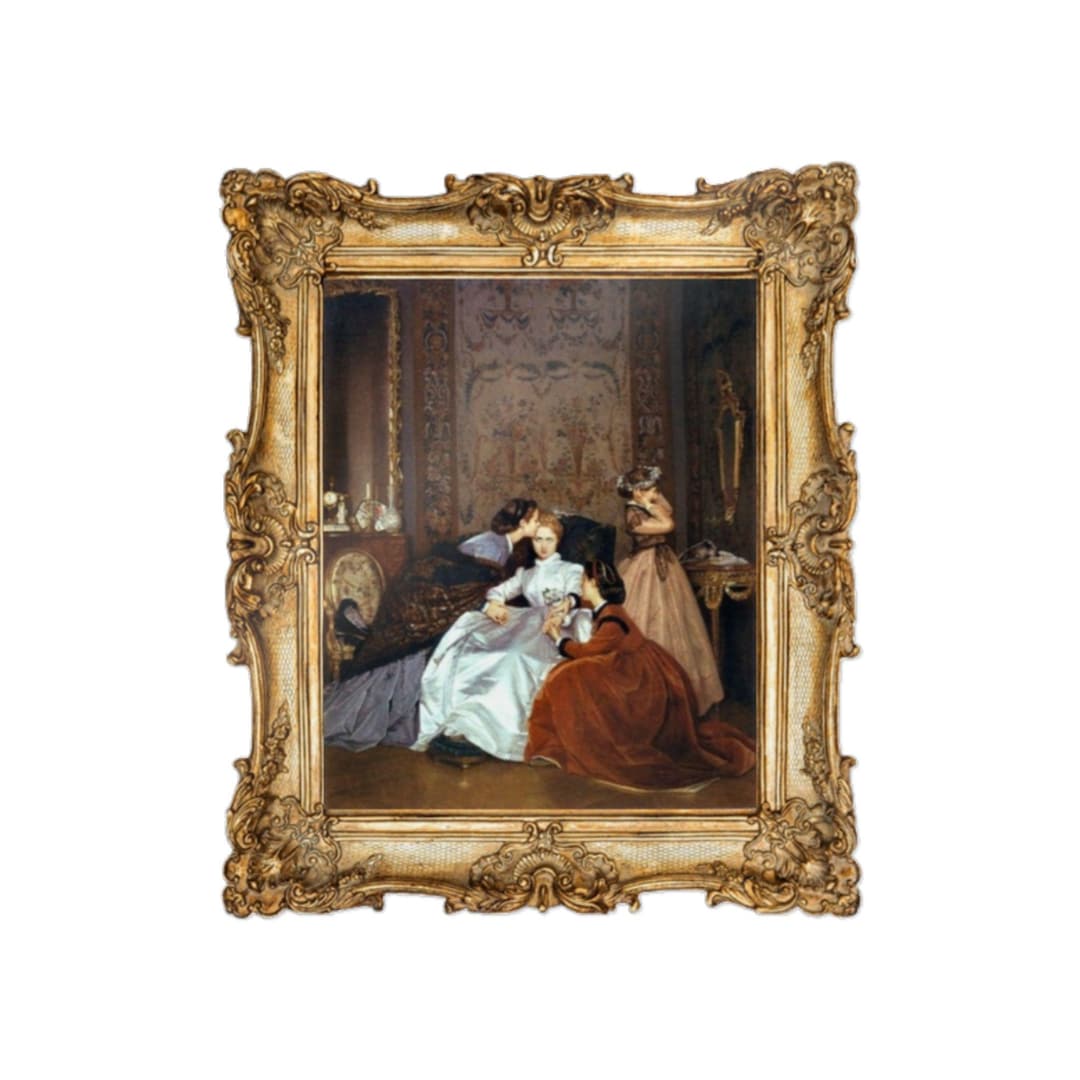 Victorian Parlor Scene Die-cut Sticker | Baroque Frame Art Sticker - Etsy