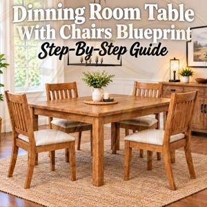 Dining Room Table With Chairs Blueprint | Step-By-Step Guide (PDF Download)