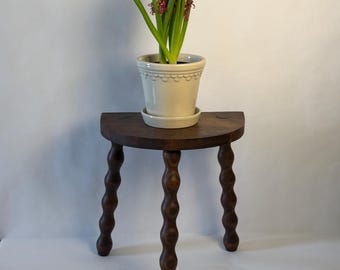 Vintage French Wood Milking Stool