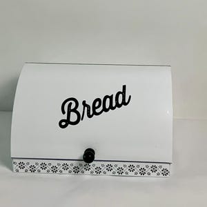 White Enamel Bread Box