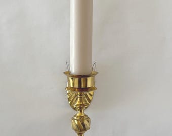 Vintage Brass Wall Sconce Candle Holder with Candle