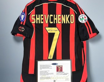 Maillot de football Trikot imprimé signé Chevtchenko AC Milan 2006-07