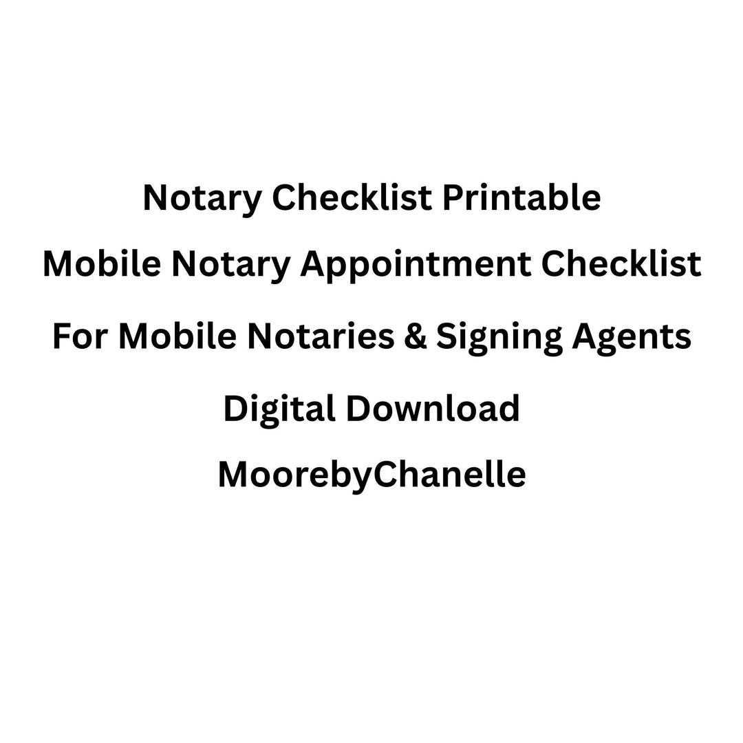 Signing Checklist.pdf Mobile Notary Loan Signing Checklist, Business Forms (digital Download ...