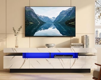 LED TV Stand 71 Inch High Gloss Gaming Media Console