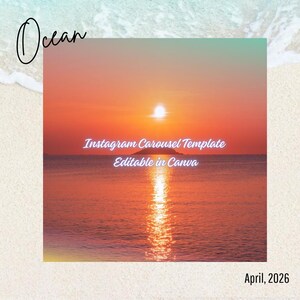 Ocean Instagram-carrouselsjabloon (bewerkbaar op canvas) Beach Summer Social Media