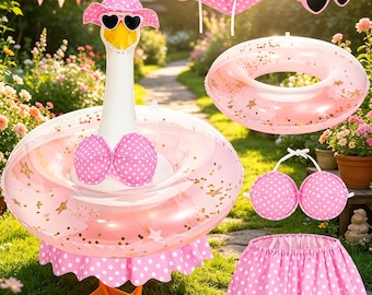 Goose Outfit for 23 Inch Lawn Goose | Swimsuit Bikini Costume Set | Funny Summer Garden Decor, Porch Goose Decoration