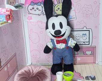 Handgemaakte NuiMOs-denim overalls en overhemden met stippen (past 6" nuiMOs)