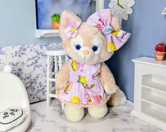 Handgemaakte lavendelkleurige jurk en strikset voor Disney nuiMOs (past 6" Duffy and Friends)