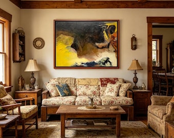 Large Textured Abstracted Oil Painting, 50x70cm Neutral Modern Canvas Wall Art, Handmade Minimalist Decor gift customer custom