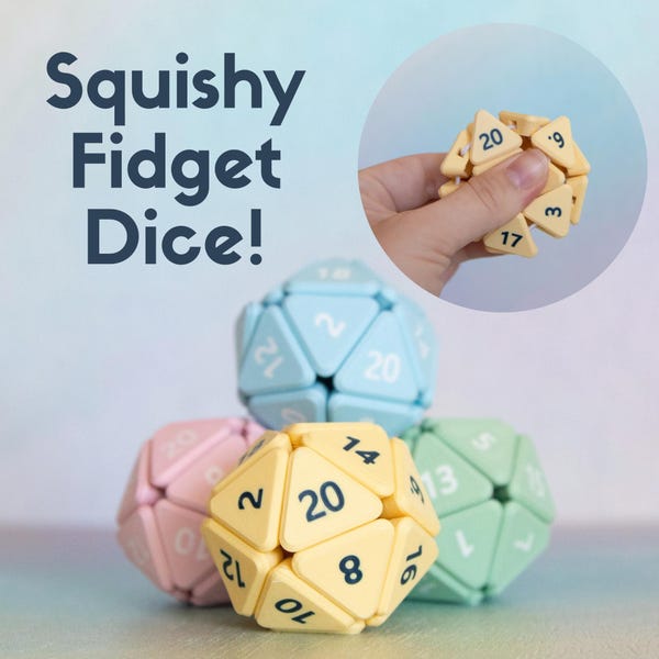 Juguete antiestrés Pastel D20 / Dado de regalo para juegos de rol de mesa DnD