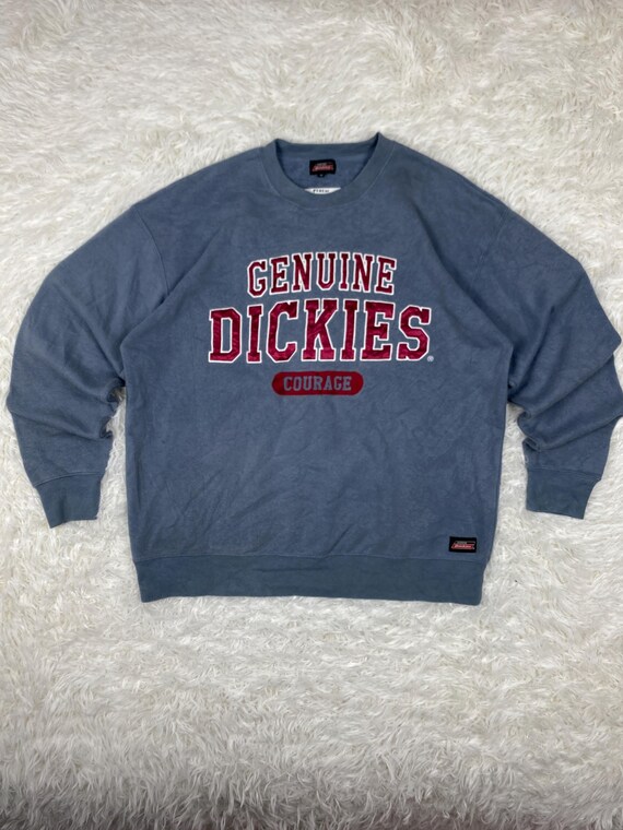 Dickies, Vintage Genuine Dickies Sweatshirt Slate Blue Spellout Crewneck Size M