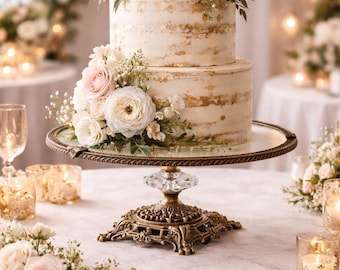 Antique Vintage Cake Stand Glass Dessert Stand Wedding Party Display