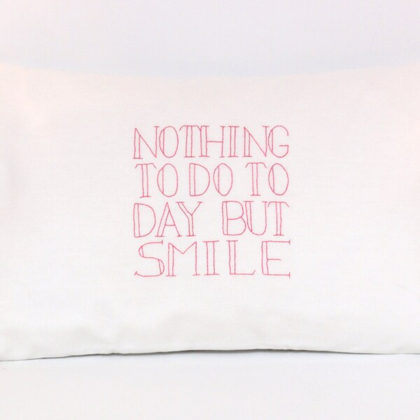 Handembroidered Pillow case - Inspiration - neon pink
