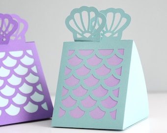Mermaid Gift Box SVG Files for Cricut, Party Favor Template (Digital Download)