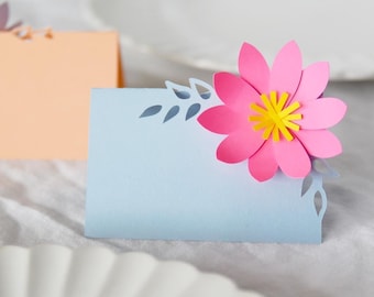 3D Flower Place Card SVG Template: Spring Wedding, Files for Cricut (Digital Download)