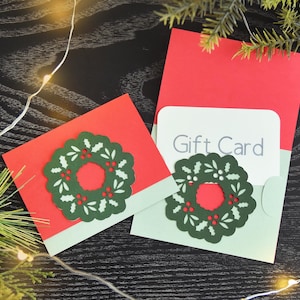 Christmas Gift Card Holder SVG, Mistletoe Wreath Template (Digital Download)