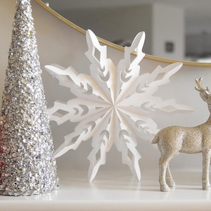3D Paper Christmas Star SVG for Cutting Machines | Snowflake Ornament Template (Digital Download)