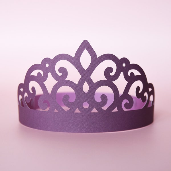 Princesa Tiara SVG archivos de corte para Cricut, silueta / plantilla de corona de papel 3D para fiesta de cumpleaños infantil favor sombrero o decoración real