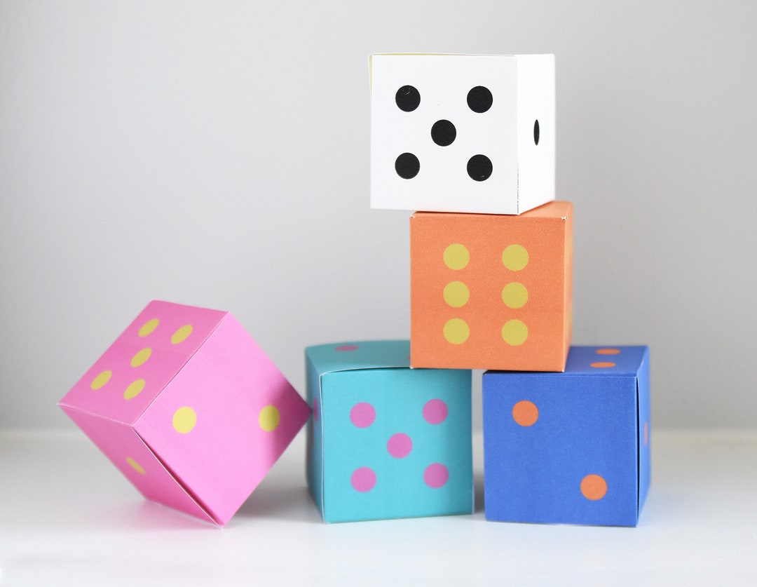 3D Dice Box Template: Printable Gift Box, Party Favor, Math ...