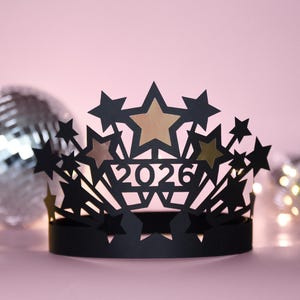 2026 Tiara SVG Template for Cricut, Silhouette | New Year's Eve Photo Prop (Digital Download)