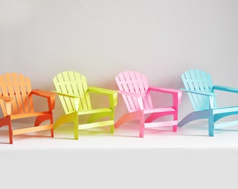 Fichiers de découpe SVG chaise Adirondack pour Cricut / chaise de plage 3D / vie au bord du lac / cadeau de retraite / design côtier 30 A / décoration de gâteau de mariage