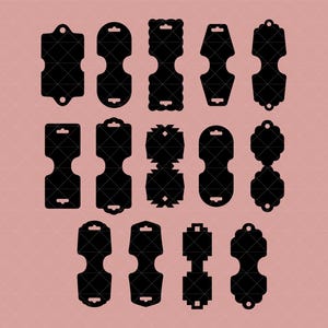 Jewelry Hang Tags SVG CUTTING FILES for Cricut, eps, dxf, Necklace Tag, Keychain, Scrunchie, Bracelet Hanging Card Template, Packaging Label