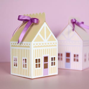 Haus Geschenk Box SVG SCHNEIDEDATEIEN für Cricut / Weihnachtsdorf Platz Leckerli Box Vorlage / Einzigartige Putz Haus / Urlaub Dekor / Geschenk für Lehrer