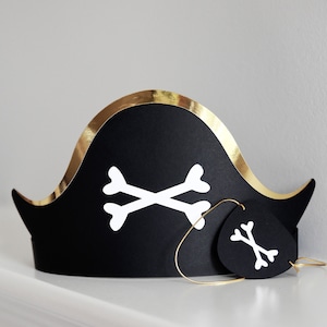 Pirate Hat SVG CUTTING FILES for Cricut / Eye Patch Party Costume Headband Dress-Up Template / Kid Birthday Decoration / Ahoy Matey