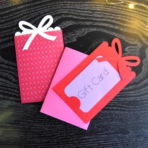 Porta-cartão-presente SVG ARQUIVOS DE CORTE para Cricut, Silhouette / Modelo de design de vieira de laço de Natal / Porta-dinheiro de Natal para professor ou adolescente