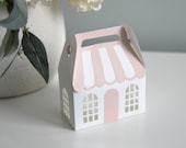 House Gift Box SVG CUTTING FILES for Cricut, Silhouette / Pretty Birthday Party Favor / 3D House Cafe, Cute Bakery Template, Thank You Gift